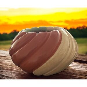Native‎ American Pottery Medium Bowl Tri Color Clay Swirl Hand Made Hand Painted